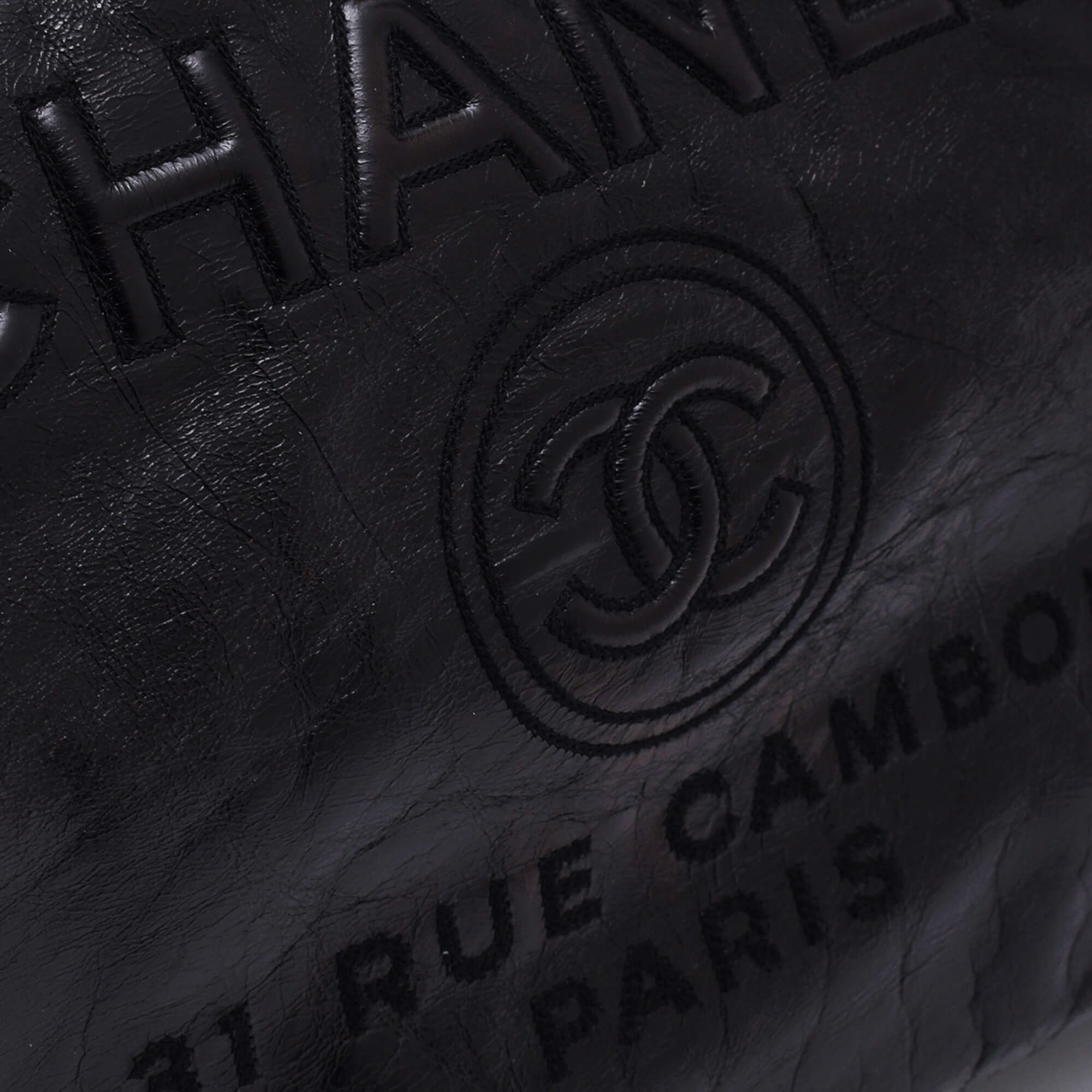 Chanel - Black Glazed Calfskin Leather Large Deauville Bag